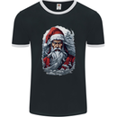 Christmas Samurai Shogun MMA Warrior Mens Ringer T-Shirt FotL Black/White