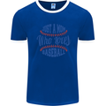 Just a Mom Who Loves Baseball Mens Ringer T-Shirt Royal Blue/White