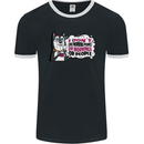 Husky Alaskan I Dont Like People Mornings Mens Ringer T-Shirt FotL Black/White