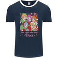 A Girl Who Loves Elves Christmas Anime Xmas Mens Ringer T-Shirt FotL Navy Blue/White