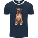 A Boxer Dog Mens Ringer T-Shirt FotL Navy Blue/White