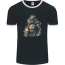 A Fantasy Medieval Knight in Armour Mens Ringer T-Shirt FotL Black/White