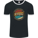 37th Birthday  Vintage Made In 1986 Mens Ringer T-Shirt FotL Black/White