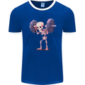 Gym Skeleton Bodybuilding Training Top Mens Ringer T-Shirt FotL Royal Blue/White