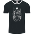 A Skeleton in Bondage Skull Horror Gothic Goth Mens Ringer T-Shirt FotL Black/White