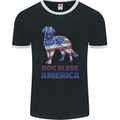 Dog Bless America USA Mens Ringer T-Shirt FotL Black/White