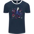 Octo Chef Funny Octopus Cook Cooking Mens Ringer T-Shirt FotL Navy Blue/White