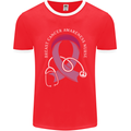 Breast Cancer Nurse Mens Ringer T-Shirt FotL Red/White