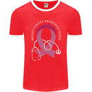 Breast Cancer Nurse Mens Ringer T-Shirt FotL Red/White