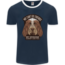 My Spinone Doesnt Like You Funny Dog Mens Ringer T-Shirt FotL Navy Blue/White