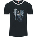 A Gothic Guardian Angel Fantasy Goth Mens Ringer T-Shirt FotL Black/White