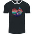 I Love Volleyball Heart Mens Ringer T-Shirt FotL Black/White