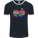 I Love Volleyball Heart Mens Ringer T-Shirt FotL Black/White