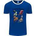 Octopus Species Sealife Scuba Diving Mens Ringer T-Shirt Royal Blue/White