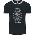Voodoo Skull Gothic Goth Rock Music Biker Mens Ringer T-Shirt FotL Black/White