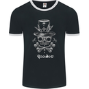 Voodoo Skull Gothic Goth Rock Music Biker Mens Ringer T-Shirt FotL Black/White