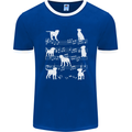 Dog Music Musical Notes Piano Guitar Mens Ringer T-Shirt FotL Royal Blue/White