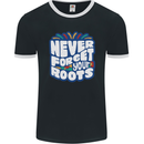 Never Forget Your Roots Africa Juneteenth Mens Ringer T-Shirt FotL Black/White