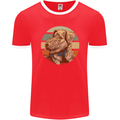 Welsh Terrier Dog Mens Ringer T-Shirt FotL Red/White