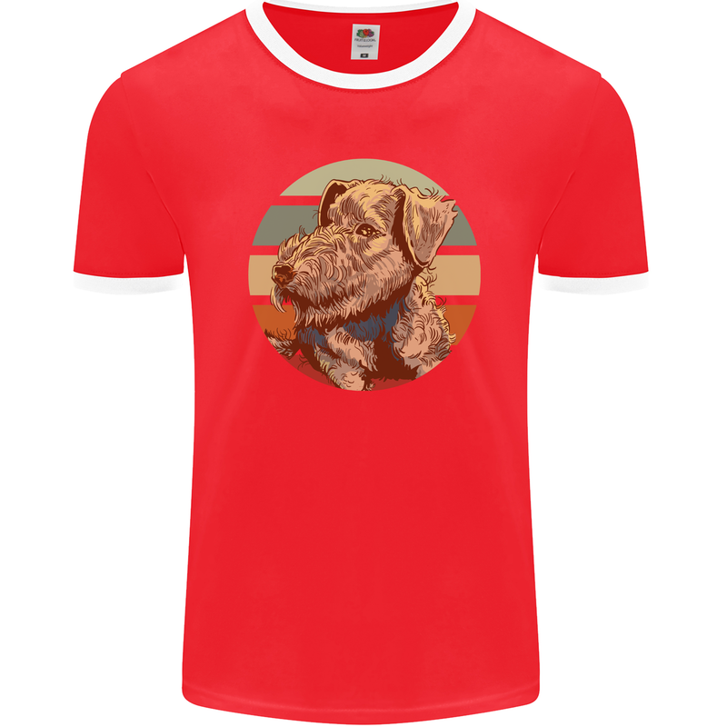 Welsh Terrier Dog Mens Ringer T-Shirt FotL Red/White