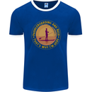 Paddle Boarding & Beer Funny Paddleboard Alcohol Mens Ringer T-Shirt FotL Royal Blue/White