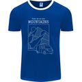 Take Me To Mountains RV Camper Caravan Mens Ringer T-Shirt FotL Royal Blue/White