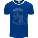 Take Me To Mountains RV Camper Caravan Mens Ringer T-Shirt FotL Royal Blue/White