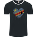 Love DR Congo Flag Congolese Day Football Mens Ringer T-Shirt FotL Black/White