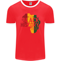African Black History Month Lives Matter Juneteenth Mens Ringer T-Shirt FotL Red/White