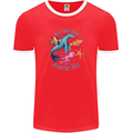 Plastic Free Climate Change Octopus Ocean Fish Mens Ringer T-Shirt FotL Red/White