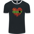 Love Flag Transnistria Football Mens Ringer T-Shirt FotL Black/White