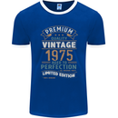 Premium Vintage 48th Birthday 1975 Mens Ringer T-Shirt FotL Royal Blue/White