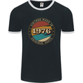 47th Birthday  Vintage Made In 1976 Mens Ringer T-Shirt FotL Black/White