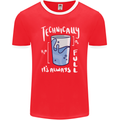 Technically the Glass is Always Full Science Nerd Mens Ringer T-Shirt FotL Red/White