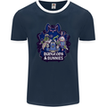 Dungeons & Bunnies Role Play Games RPG Mens Ringer T-Shirt FotL Navy Blue/White