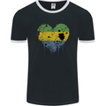 Love Gabon Flag Gabonese Day Football Mens Ringer T-Shirt FotL Black/White