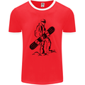 A Snowboarder Snowboarding Winter Sports Mens Ringer T-Shirt Red/White