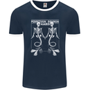Skeleton Mermaids Eternal Sleep of the Sea Skulls Mens Ringer T-Shirt FotL Navy Blue/White