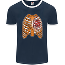 RPG Ribs Role Play Games Dice Mens Ringer T-Shirt FotL Navy Blue/White