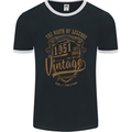 Birth of Legends 72nd Birthday 1951 Mens Ringer T-Shirt FotL Black/White