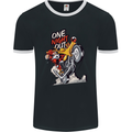 Biker Santa One Night Out Christmas Motorcycle Mens Ringer T-Shirt FotL Black/White