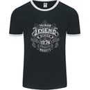 Premium Legend 49th Birthday 1974 Mens Ringer T-Shirt FotL Black/White