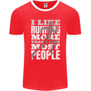 I Like Running Cross Country Marathon Runner Mens Ringer T-Shirt FotL Red/White