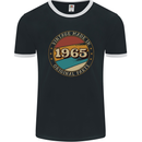 58th Birthday  Vintage Made In 1965 Mens Ringer T-Shirt FotL Black/White