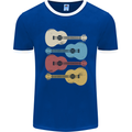 Four Ukulele Guitars Mens Ringer T-Shirt FotL Royal Blue/White