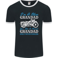 Biker Grandad Grandparents Day Motorcycle Bike Mens Ringer T-Shirt FotL Black/White