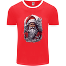 Christmas Samurai Shogun MMA Warrior Mens Ringer T-Shirt FotL Red/White