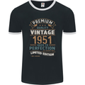Premium Vintage 72nd Birthday 1951 Mens Ringer T-Shirt FotL Black/White