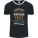 Premium Vintage 72nd Birthday 1951 Mens Ringer T-Shirt FotL Black/White