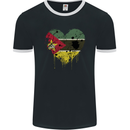 Love Mozambique Flag Mozambican Day Football Mens Ringer T-Shirt FotL Black/White